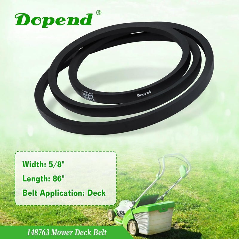 Dopend 532148763 148763 Mower Deck Belt 5/8'' x 86'' for Craftsman, Husqvarna YTH180, YTH1746, GT200, GTH200, GTH225 Lawn Tractor Riding Mower, Replaces 148763 Craftsman Deck Belt 532148763, 531300769 - Image 4